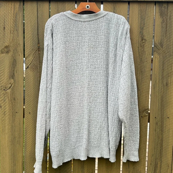 Trader Bay 100% Cotton Beige Patterned Cardigan Sweater Size Medium Made in USA - Picture 4 of 4